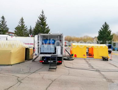Автомобильный комплекс санитарной обработки на шасси КАМАЗ 43118-50 с прицепом